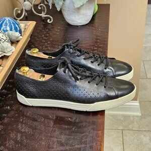 Cole Haan Men's Perforated Soft Leather Sneakers, Black, Sz 12 (Model #C10549)